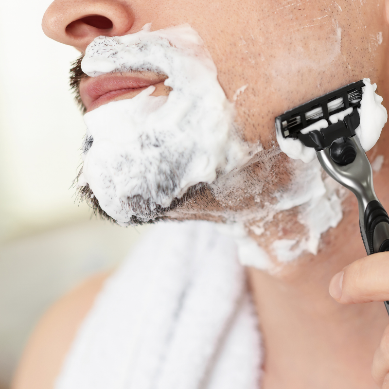 beauty grid 3 man shaving