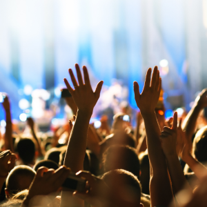 hands in crowd at a live event