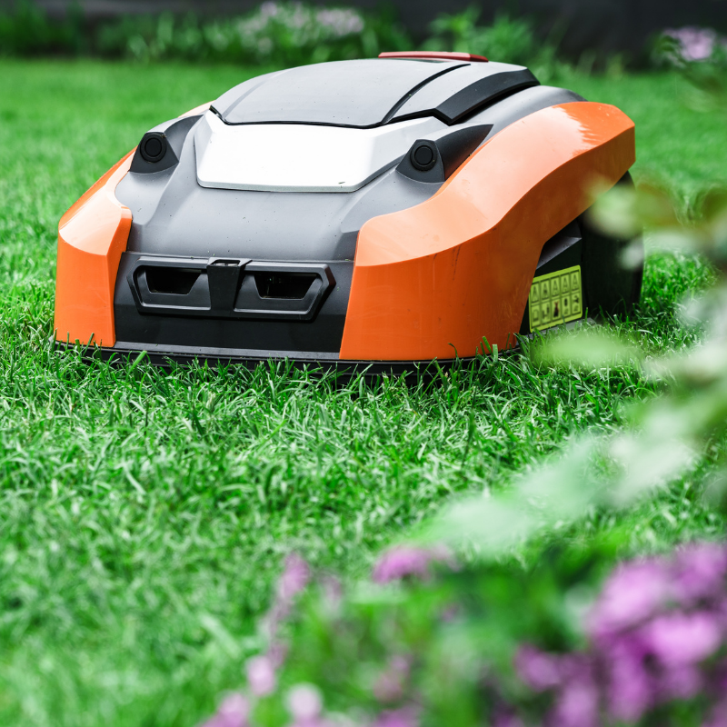 home grid 5 a robot lawn mower on grass