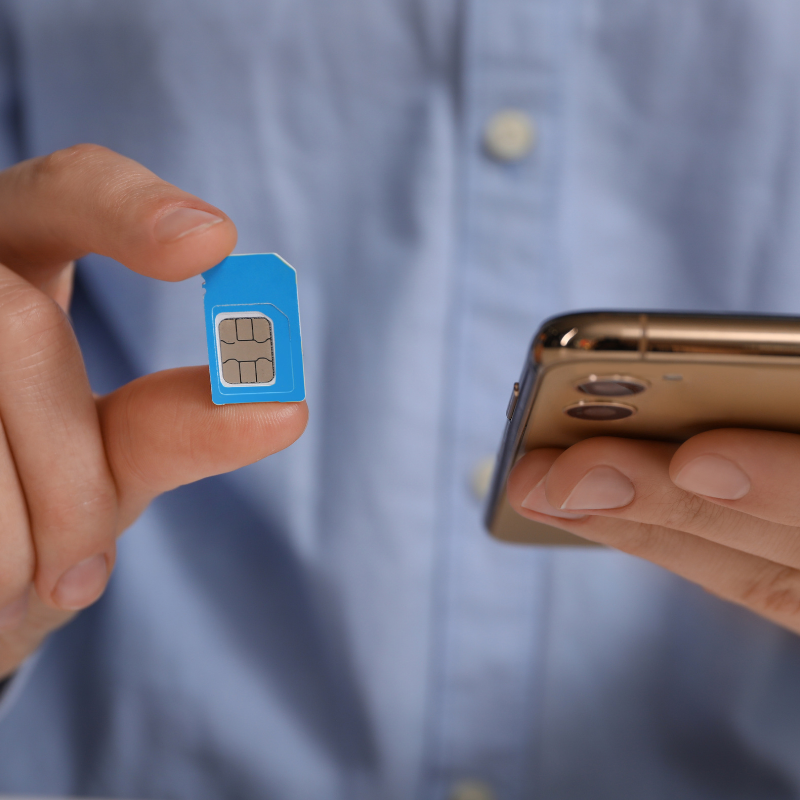 telecoms grid 1 blue sim card