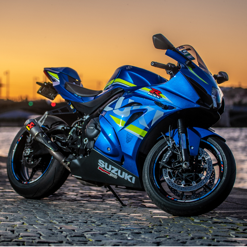 automotive grid 4 blue motorcycle