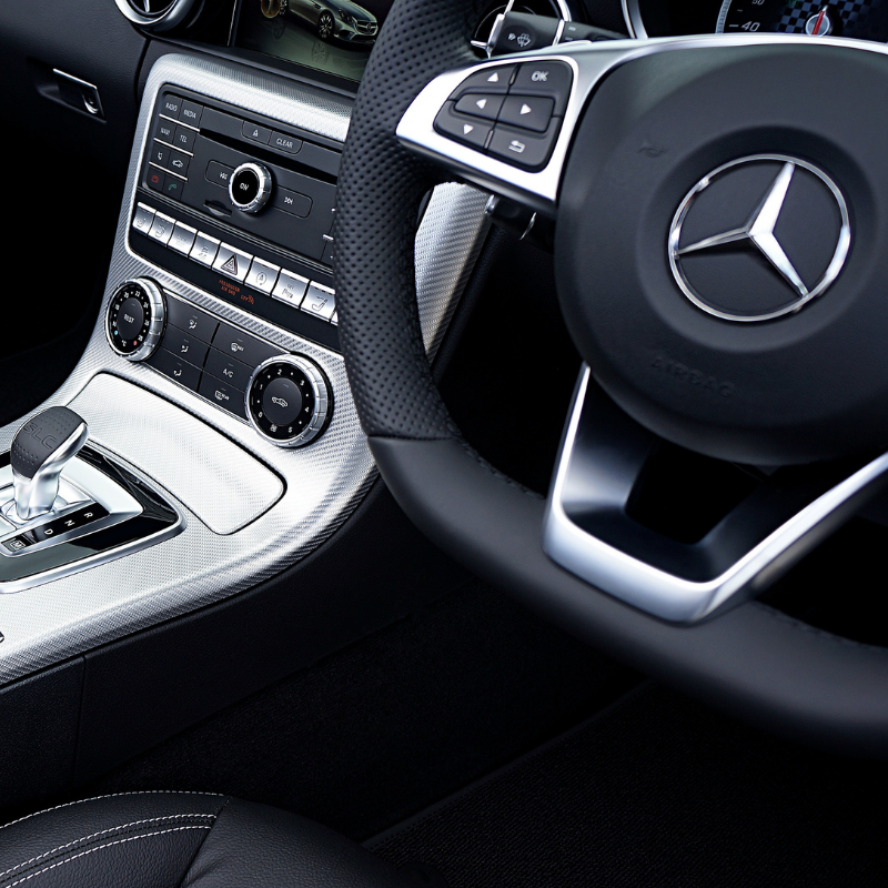 automotive grid 5 car wheel and dashboard