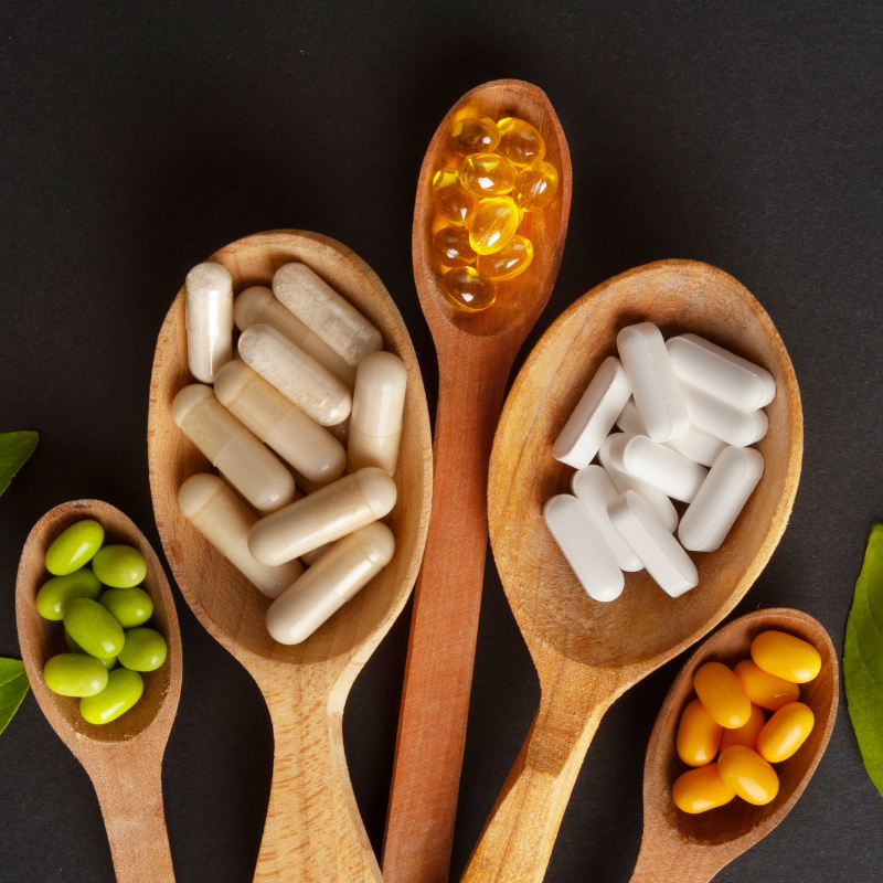 spoons with different supplements